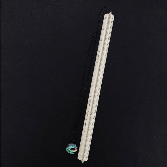 Northern Lights Black Pendant Necklace. - Picture 9 of 10